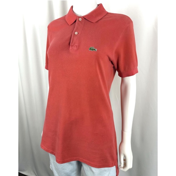 Vintage 1980’s Men’s ‘Izod Lacoste’ 1/2 Patron Tomato Red Polo Tee Shirt • M - Picture 7 of 9